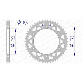 Couronne AFAM alu 13508 - 520 - 50 dents | Oxmoto