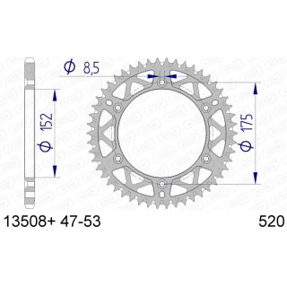 Couronne AFAM alu ultra-light anti-boue 13508 - 520 - 48 dents