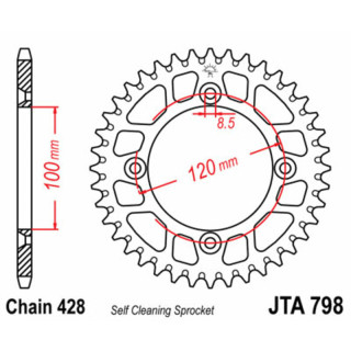 Couronne jt sprockets alu ultra-light anti-boue 798 - 428 - 48 dents