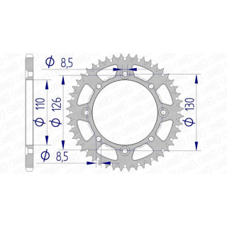 Couronne AFAM alu ultra-light anti-boue 17107420 - 46 dents