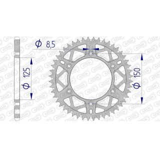 Couronne AFAM alu ultra-light anti-boue 72304 - 520 - 50 dents