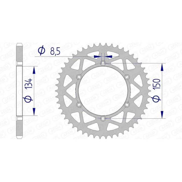 Couronne AFAM alu 17206520 - 47 dents | Oxmoto