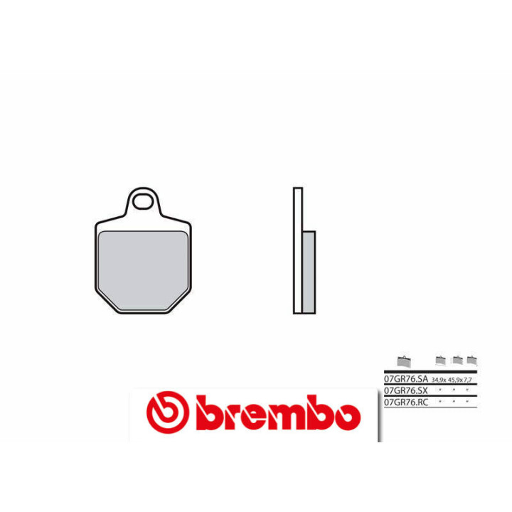Plaquettes de frein Brembo carbone céramique - 07GR76RC