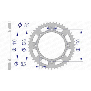 Couronne AFAM alu 17107420 - 47 dents | Oxmoto