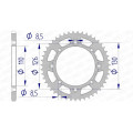 Couronne AFAM alu 17107420 - 47 dents | Oxmoto