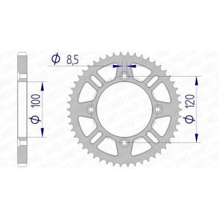 Couronne AFAM alu 15104 - 428 - 50 dents | Oxmoto