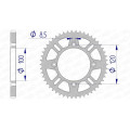 Couronne AFAM alu 15104 - 428 - 50 dents | Oxmoto
