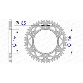 Couronne AFAM alu ultra-light anti-boue 15206 - 520 - 49 dents