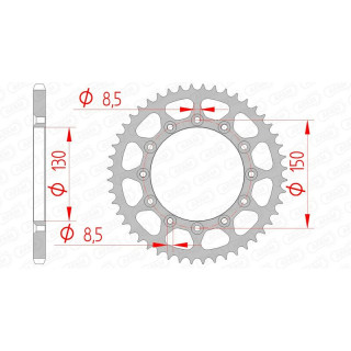 Couronne AFAM acier standard 12323 - 520 - 41 dents | Oxmoto