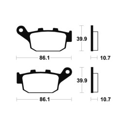Plaquettes de frein Tecnium Performance métal fritté - MR114