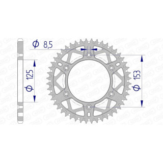 Couronne AFAM alu ultra-light 11212 - 520 - 47 dents 1074389006