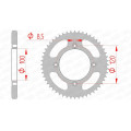 Couronne AFAM acier standard 38200 - 428 - 52 dents | Oxmoto