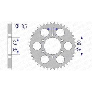 Couronne AFAM alu ultra-light anodisé dur 13208 - 428 - 51 dents