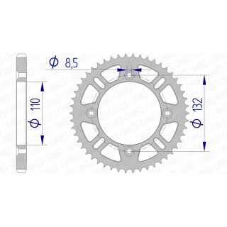 Couronne AFAM alu 72102 - 428 - 49 dents | Oxmoto