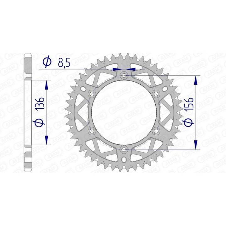 Couronne AFAM alu anti-boue - 520 72304+49 | Oxmoto