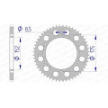 Couronne AFAM alu ultra-light anodisé dur 13301 - 520 - 52 dents