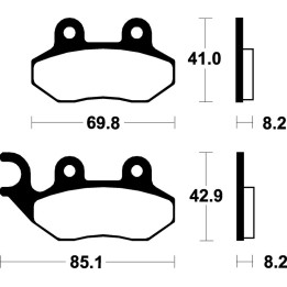 Plaquettes de frein TECNIUM Scooter organique - ME208