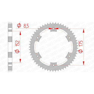 Couronne AFAM acier standard 12207 - 428 - 55 dents | Oxmoto
