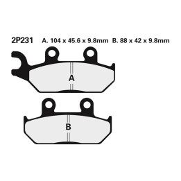 Plaquettes de frein Nissin route semi-métallique - 2P-231NS