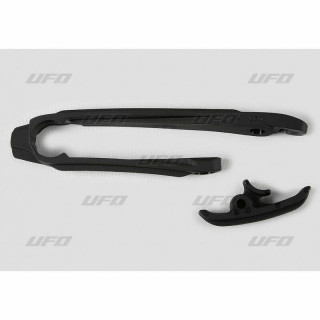 Kit patin de bras oscillant + patin de chaîne inférieur UFO noir KTM 1066253