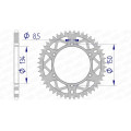 Couronne AFAM alu ultra-light anti-boue 17206520 - 48 dents