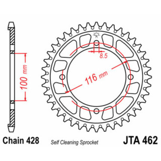 Couronne jt sprockets alu ultra-light anti-boue 462 - 428 - 51 dents