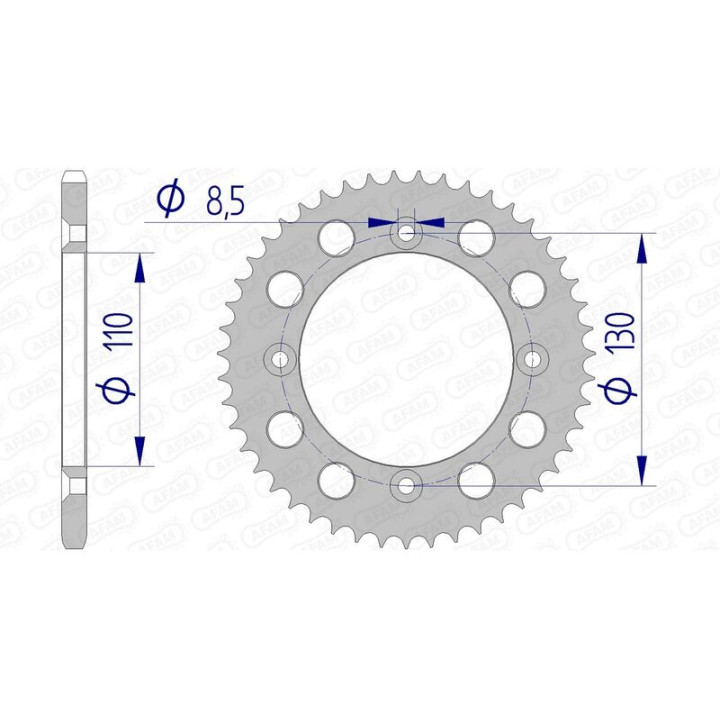 Couronne AFAM alu ultra-light 11104 - 420 - 50 dents