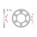 Couronne AFAM acier standard 86605 - 525 - 37 dents | Oxmoto