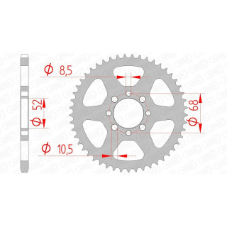 Couronne AFAM acier standard 14100 - 420 - 38 dents | Oxmoto