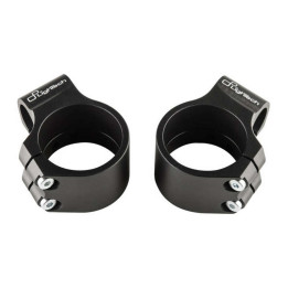 Bracelets de guidon Lightech Ø50mm hauteur +0mm déport +40mm/10° noir