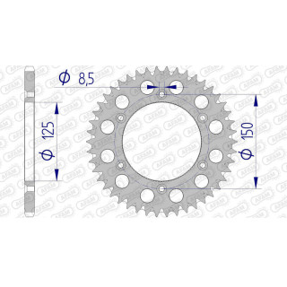 Couronne AFAM alu ultra-light anti-boue 72304 - 520 - 45 dents