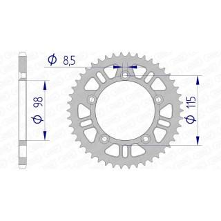 Couronne AFAM alu 72101 - 420 - 46 dents | Oxmoto