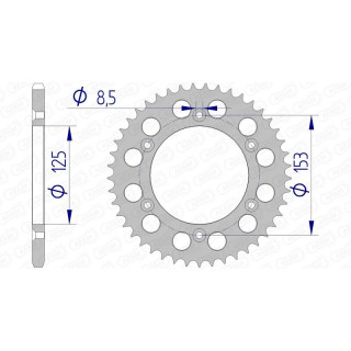 Couronne AFAM alu ultra-light 11212 - 520 - 42 dents