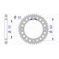 Couronne AFAM alu ultra-light anodisé dur 13108 - 428 - 46 dents