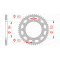 Couronne AFAM acier standard 16204 - 520 - 49 dents | Oxmoto