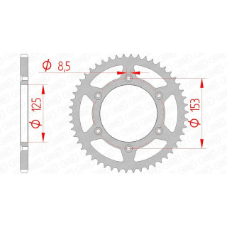 Couronne AFAM acier standard 10212 - 520 - 50 dents | Oxmoto