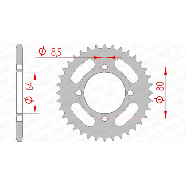 Couronne AFAM acier standard 12101 - 420 - 32 dents | Oxmoto