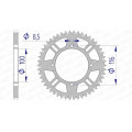 Couronne AFAM alu ultra-light anti-boue 17104420 - 49 dents