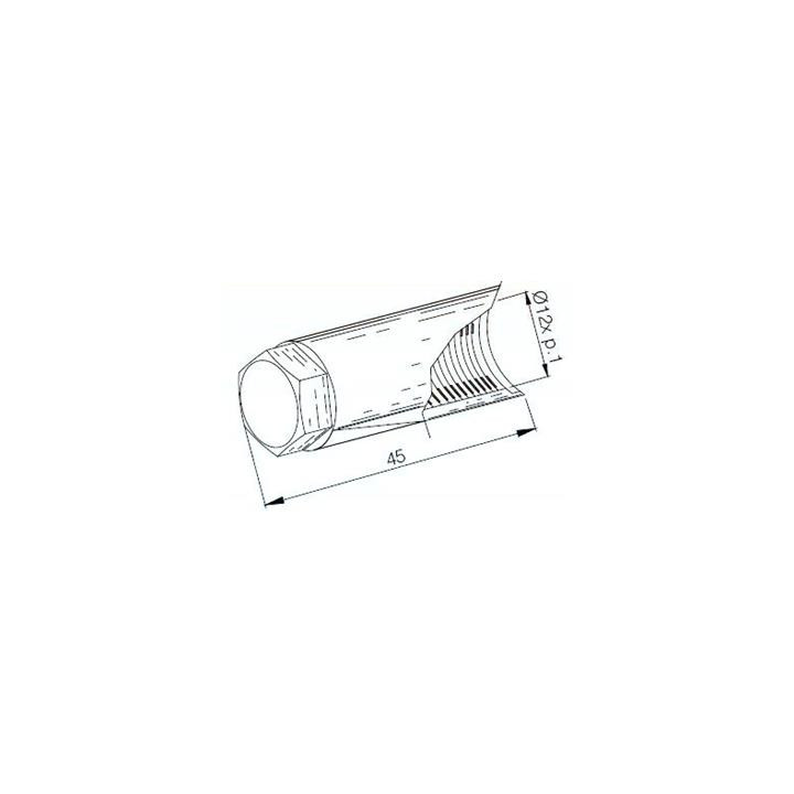 Embout de protection de vilebrequin Buzzetti m12x1,00/l45mm pour arrache-volant