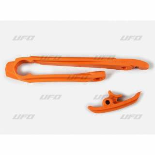 Kit patin de bras oscillant + patin de chaîne inférieur UFO orange KTM KT04065#127
