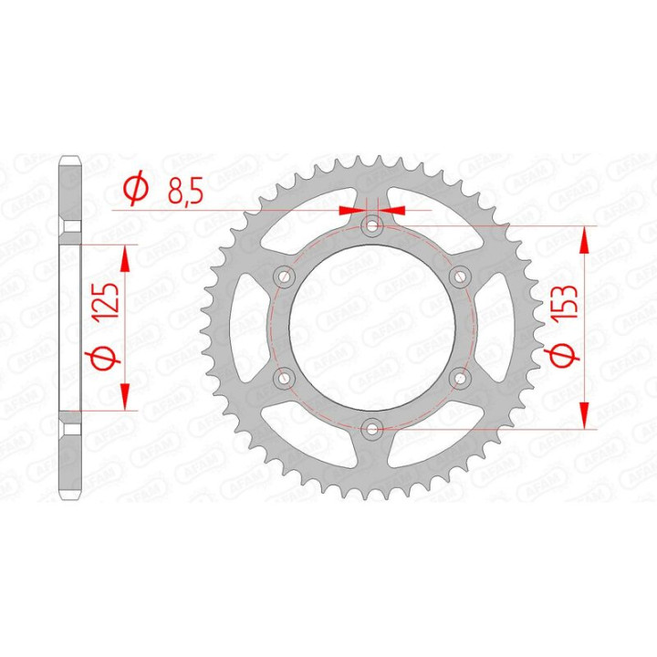 Couronne AFAM acier anti-boue 10212 - 520 - 50 dents