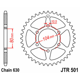 Couronne jt sprockets acier standard 501 - 630 - 35 dents