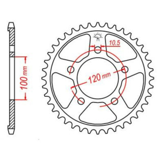 Couronne jt sprockets acier standard 702 - 525 - 44 dents