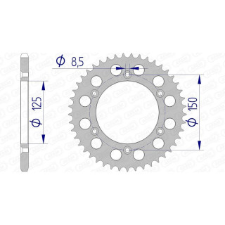 Couronne AFAM alu 72304 - 520 - 42 dents | Oxmoto