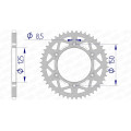Couronne AFAM alu 72304 - 520 - 50 dents | Oxmoto