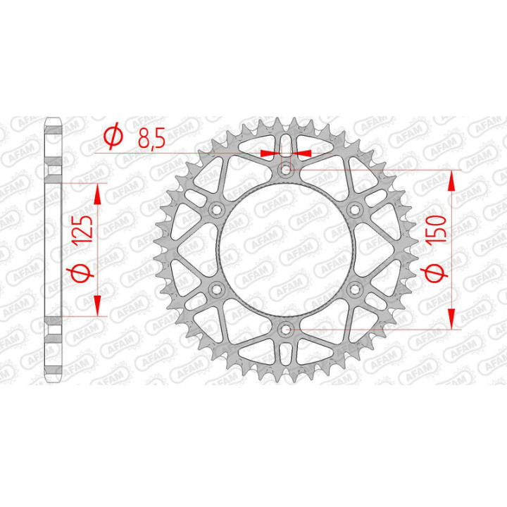 Couronne AFAM acier anti-boue 71304 - 520 - 52 dents