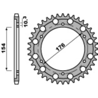 Couronne PBR acier standard 4562 - 530 - 43 dents | Oxmoto