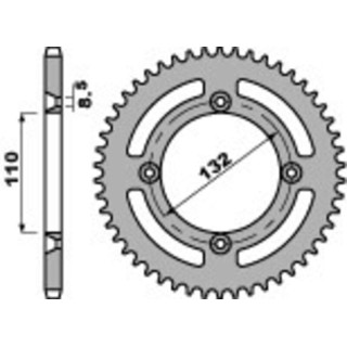Couronne PBR alu ultra-light 4486 - 525 - 49 dents | Oxmoto
