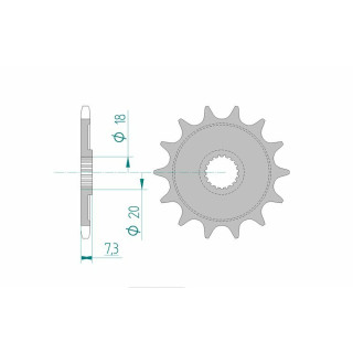 Pignon AFAM acier standard 20206 - 520 - 13 dents | Oxmoto