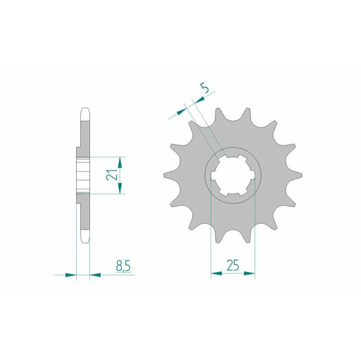 Pignon AFAM acier standard 24302 - 520 - 14 dents | Oxmoto